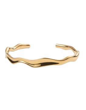 Mockberg Wavy bolded cuff gold-plated cuff bracelet MB0173