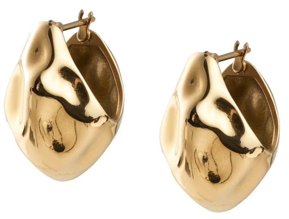 Mockberg Wavy bolded drop gold-plated earrings MB0171