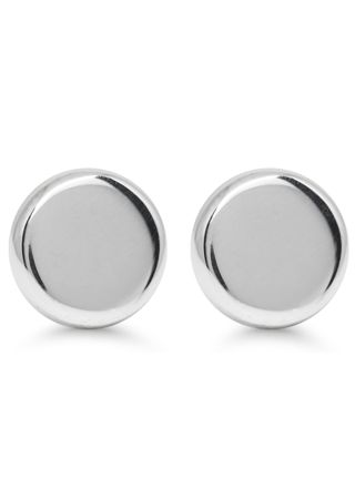 Silver earrings plate round WE-32430