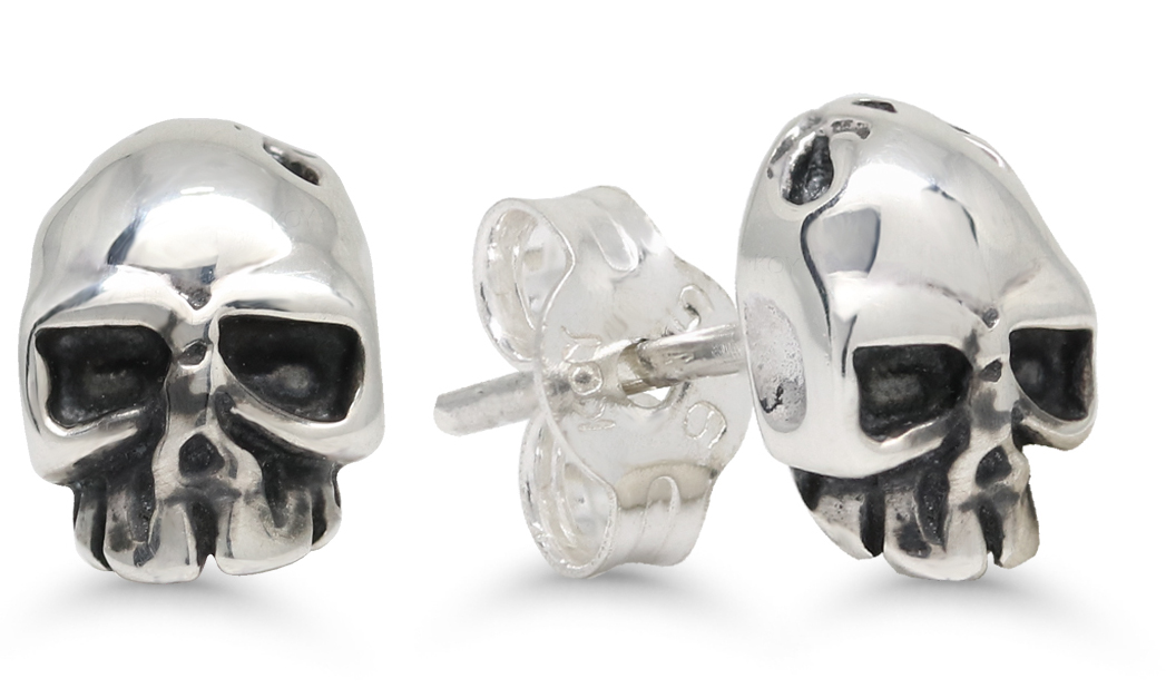 Silver earrings skull WE-35417