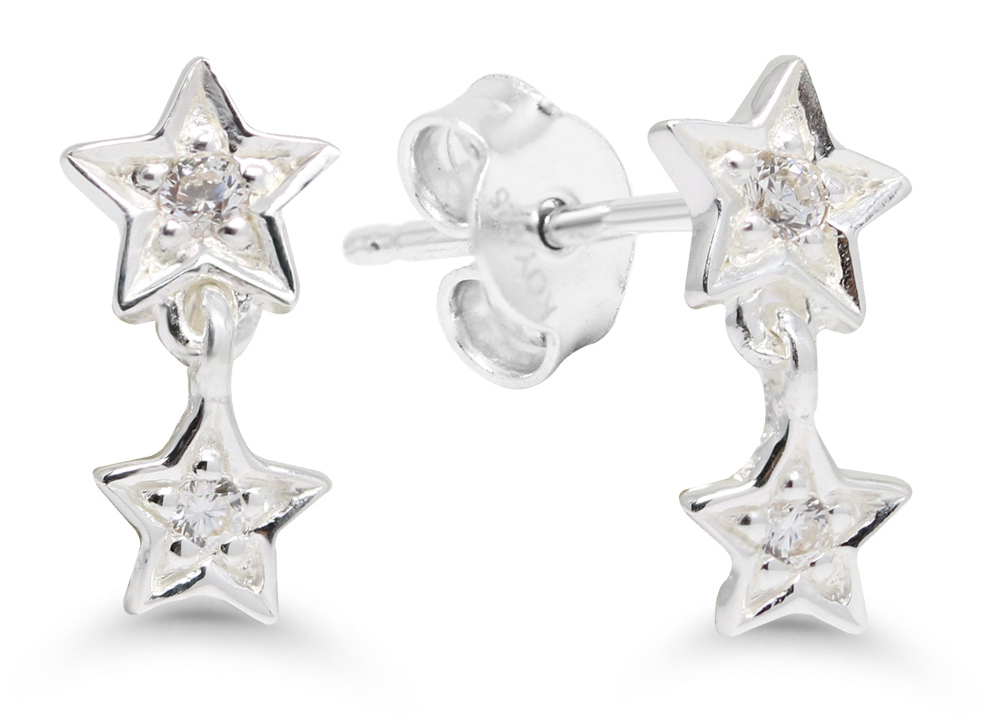 Hanging earrings star zircon WE-65217Z