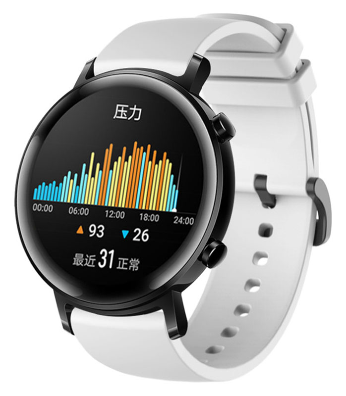 Tiera white silicone watch strap  20 mm quick-release - black buckle