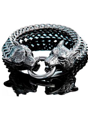 Northern Viking Jewelry NVJRA007 Bracelet Steel Wolf Head