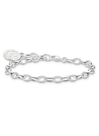 Thomas Sabo Charm Club Charmista shimmering white enamel silver charm bracelet X0287-007-21