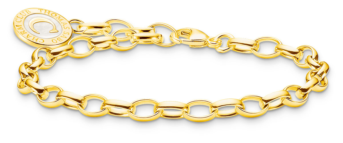 Thomas Sabo Charm Club Charmista shimmering gold pink enamel charm bracelet X0287-427-39-L17