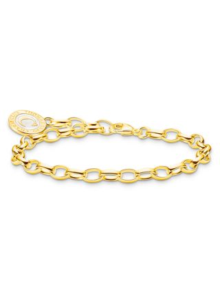 Thomas Sabo Charm Club Charmista shimmering gold pink enamel charm bracelet X0287-427-39