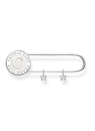 Thomas Sabo Charm Club Charmista white stones in safety pin design silver brooch X0290-225-14