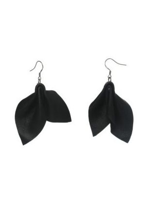 Hopeapuro Made by Anette Ahokas Moth black earrings