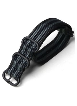 Tiera james Bond ZULU-strap - black PVD buckle and loops