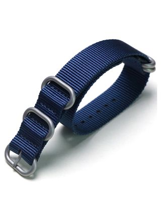 Tiera blue ZULU-strap - brushed silver buckle and loops