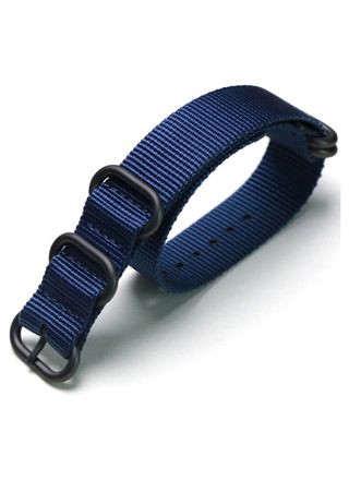 Tiera blue ZULU-strap - black PVD buckle and loops