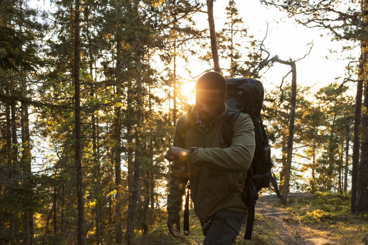 Man hiking in the forest